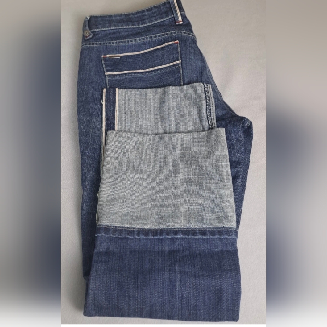 Tommy Hilfiger Y2k Boyfriend Jeans 32 Light Wash Low Rise Cuffed Denim Logo